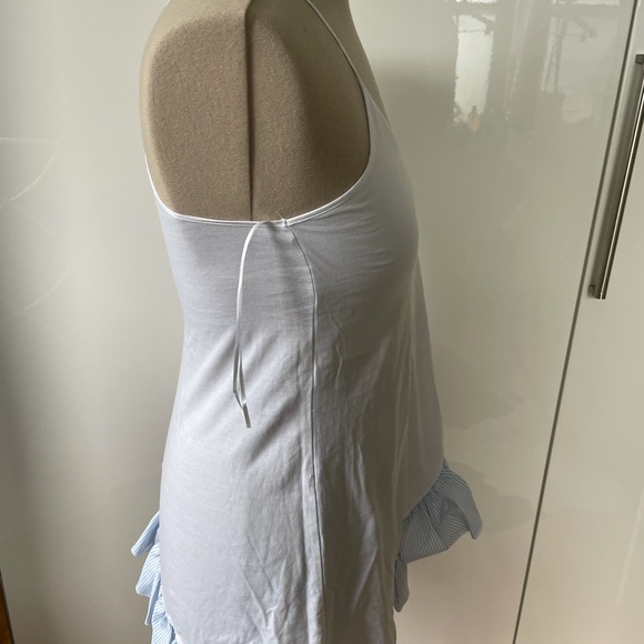 ZARA Women’s White with Ruffle/Blue/White. Size - Small. NWOT. - Picture 2 of 5